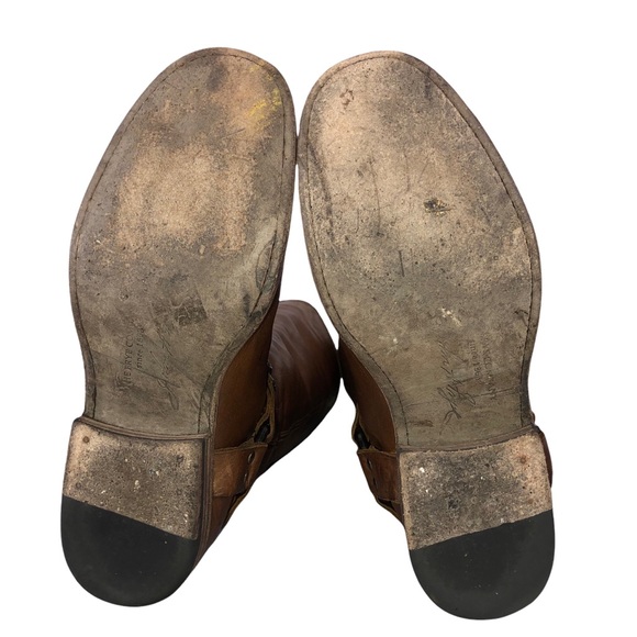 FRYE Phillip Studded Harness Tall Boot Soft Brown, Size 8 - Picture 9 of 16